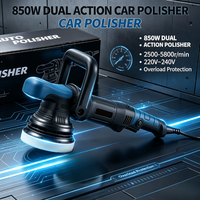 Polisseuse de voiture professionnelle à double action 850W, 5 pouces, 2500-5800 tr/min, vitesse variable, démarrage progressif, protection contre les surcharges, 110-240V pour voiture