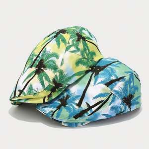 Gorra con Estampado Completo de Palmeras Tropicales Otoño 2024, Boina Vintage de Ala Corta para Hombre y Mujer, Sombrero Estilo Ivy para Exteriores - Product Image 6