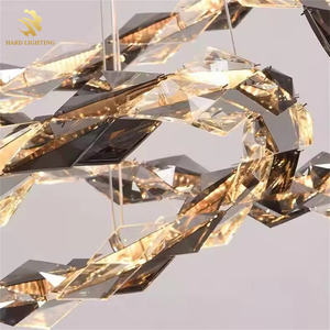 アメリカンクリエイティブゴールデン円形クリスタルリビングルームシャンデリア北欧天井ダイニングルームシャンデリア高級装飾シャンデリア - Product Image 6