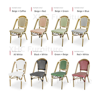 Chaise bistrot empilable en alliage d'aluminium de style français, imperméable, pour usage extérieur, jardin, café, balcon, restaurant