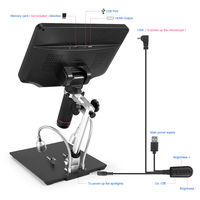 Microscope numérique WiFi Andonstar AD409 avec écran LCD 10,1 pouces, 4MP, grossissement 300X, éclairage LED pour réparation mobile et soudure de circuits imprimés