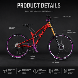 Bicicleta de Montaña de Aluminio de 27.5 Pulgadas con Suspensión Completa, 10 Velocidades, Soft Tail, Downhill, MTB, Frenos de Disco Hidráulicos ZL-AL-02M - Product Image 3