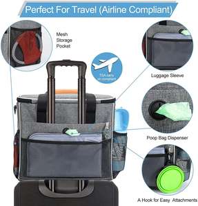 कुत्ते यात्रा बैग बहु समारोह के साथ खाद्य कंटेनर के साथ जेब बैग और बंधनेवाला कटोरा शामिल, पालतू यात्रा बैग - Product Image 3