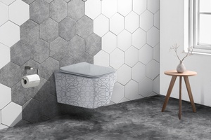 Inodoros suspendidos de cerámica para baño con tanque oculto y sifón en P, precio de fábrica económico - Product Image 6