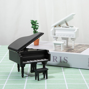 1:12 Miniature bois maison de poupée bricolage poche meubles Simulation modèle avec Triangle Piano cadre ornements - Product Image 2