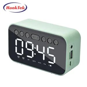 Haoktek A5 2020 mới tốt nhất bán khuyến mại mini đồng hồ di động báo thức không dây Bluetooth Speaker