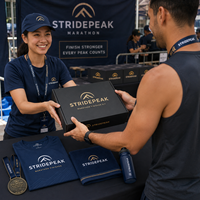 Ensemble cadeau pour les finishers du marathon avec logo personnalisé, médaille personnalisée, t-shirt de course, serviette, bouteille d'eau et boîte de présentation