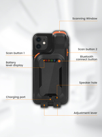 Lecteur de codes-barres 2D CMOS sans fil XB-C20 Syble, lecteur de codes QR Bluetooth portable, à fixer sur un téléphone Android