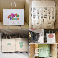 Emballage personnalisé, sacs en papier promotionnels de luxe, sacs en papier kraft blanc personnalisés, sacs de shopping en papier kraft brun avec votre propre logo