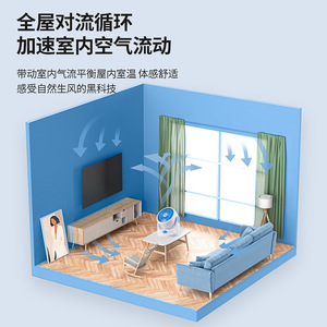 Portable Turbine Air Circulator <b>Fan</b> Sky Blue Ac Motor Tabletop Silent For Home Office Student Dormitory - Product Image 4