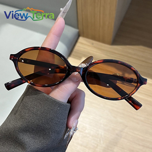 Wholesale Fashion Women <strong>Sunglasses</strong> Polarized UV400 Luxury Vintage Small PC Frame Clear Optical Leopard Print Retro <strong>Sunglasses</strong> - Product Image 1