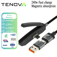 Nouveau modèle – Support de câble de charge rapide 240W 6A avec connecteurs USB Type-C et gaine tressée de 1,8 m pour téléphones mobiles iPhone 17