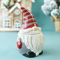 Joli pot de rangement en céramique 3D gaufré style Noël, écologique, détachable, pour biscuits et bonbons, hermétique, pour la maison