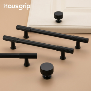 Maniglia per mobile Hausgrip, moderna ed elegante, in lega di alluminio nero opaco, per cassetti da cucina e armadi, pomelli e maniglie per ferramenta. - Product Image 2