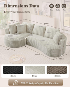 Canapé Modulable Sectionnel <span class=keywords><strong>de</strong></span> Luxe et Multifonctionnel Réglable, Ensemble <span class=keywords><strong>de</strong></span> Meubles Compressé sous Vide pour Salon - Product Image 2