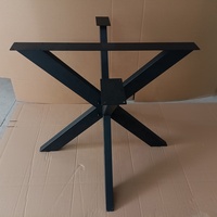Vente en gros de pieds de table à armature croisée avec revêtement en poudre pieds de table en métal araignée en métal pour café de conférence à base d'acier