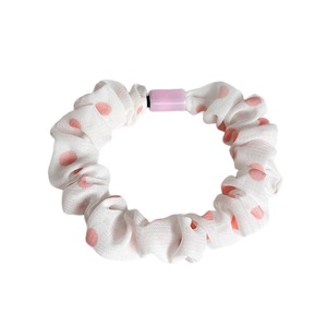Satin à pois Slim Chouchou Style coréen Fermoir plat Cravate crème Tissu éthéré - Product Image 5