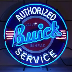 Buick service luce al neon in vetro luce al neon oem produttori di porcellane Shanghai Antuo garage vetro logo al neon