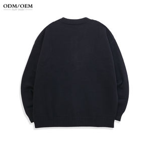 Suéter Cárdigan de Invierno para Hombre con Logotipo Personalizado OEM/ODM, Tejido Jacquard, Hombros Caídos, Cuello en V, Algodón - Product Image 3