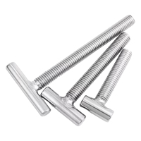 304 Stainless Steel Carbon Steel T-Head Welded Studs Cylindrical T-Bar Crosshead Bolts Screws for Frame Welding Slot Anchoring