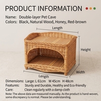 Nouvelle Niche pour Chat en Rotin Respirante et Imperméable, Style Villa, Panier en Osier Robuste avec Fond en Bois, Nid pour Petits Animaux à Vendre