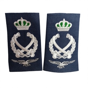 Épaulettes d'officier de l'aviation jordanes authentiques, paire, en toile souple, avec dentelle dorée, personnalisées pour les services maritimes - Product Image 1