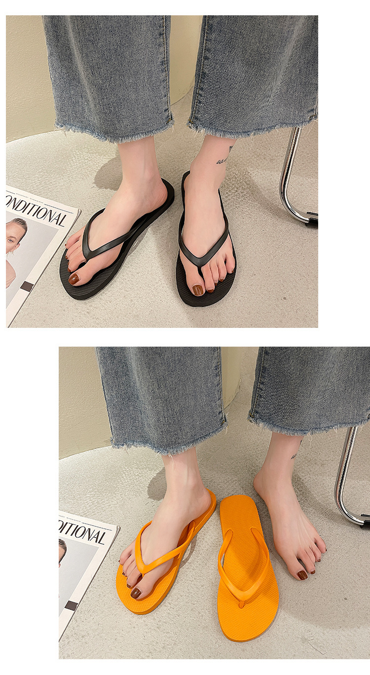 PVC Flip-flops Women Summer Outdoor Indoor Slippers Sandals Non-slip Beach Shoes