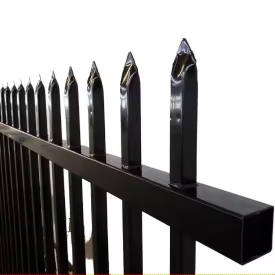 Factory Sale Easily Assembled Steel Spear Top Fence Black High Security Fence