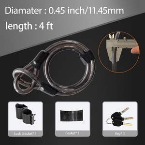 मजबूत केबल भारी शुल्क वाली साइकिल यू-लॉक यू-लॉक यू शेकल सुरक्षित लॉक के साथ सड़क बाइक मोटरसाइकिल के लिए मजबूत बढ़ते ब्रैकेट के साथ - Product Image 4