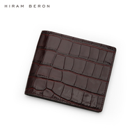 Nouveau produit en dropshipping, portefeuille de luxe en cuir de crocodile bordeaux pour hommes