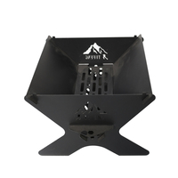 Barbecue de jardin compact moderne de petite taille, foyer en acier au carbone, gril pliable pour le camping, portable, facile à assembler