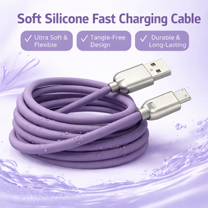 Câble de charge rapide en silicone pour téléphones Android et iPhone, câble USB Type-C, vente en gros d'usine - Product Image 5