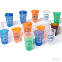 Vasos Redondos Desechables de PLA/PP de 16oz/20oz/24oz con Tapa, para Té Boba y Cafeterías