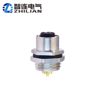 Conector de Panel de Latón Chapado en Oro de 8 Pines M12, Impermeable IP67, con Cables para Automoción (30V-250V)