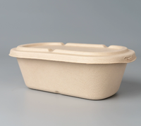 Boîte à lunch jetable écologique compostable et biodégradable Sumkoka, vaisselle en bagasse de canne à sucre et pulpe de papier