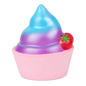 PU Foam Strawberry Sundae <b>Squishy</b> Toy Soft Slow Rebound Fidget Toy For Kids Age 5 To 7 Years Unisex - Product Image 2