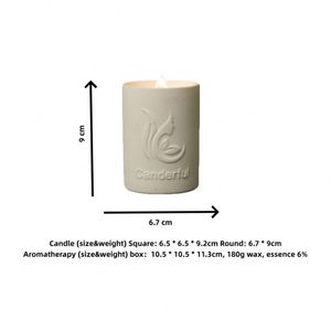 Bougie aromatique carrée en céramique blanche avec couvercle, parfum bois de santal, pour la décoration de la maison - Product Image 3