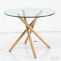 Table à manger portable et facile à transporter pour petits appartements, pieds en noyer, design économique
