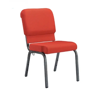 500 quantité minimale de commande usine directe haute qualité Style européen cadre en métal gris rembourré salle d'opéra chaises d'église empilables à vendre - Product Image 2