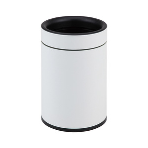 Poubelle ronde en acier inoxydable à vidage direct, poubelle cylindrique pour l'intérieur, pour la salle de bain des chambres d'hôtel - Product Image 3