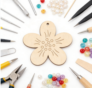 Wooden Flower <strong>Ornaments</strong> Paint <strong>Easter</strong> Spring Decoration Cutouts Unfinished 24PCS 3.5 X 3 Inches DIY Blank Wood Discs Crafts - Product Image 5