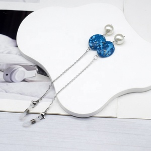 <span class=keywords><strong>Cadena</strong></span> de Acero Corta <span class=keywords><strong>para</strong></span> Gafas de Sol y Anteojos de Mujer, con Borlas y Colgante con Patrón de Piedras, de Moda - Product Image 3