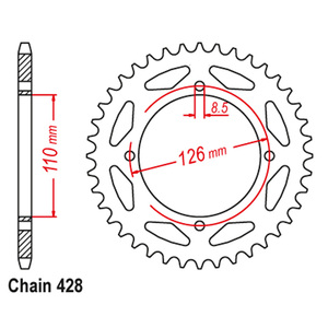 สเตอร์หลังคัสตอมสำหรับรถมอเตอร์ไซค์ <span class=keywords><strong>Kawasaki</strong></span> <span class=keywords><strong>KLX</strong></span> <span class=keywords><strong>150</strong></span> สำหรับการแข่งรถ ขนาด 428 44T 46T 47T สภาพใหม่ วัสดุเหล็ก - Product Image 4