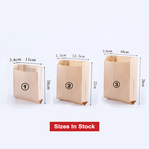 <span class=keywords><strong>Bolsa</strong></span> <span class=keywords><strong>de</strong></span> Papel Kraft Marrón Personalizable <span class=keywords><strong>de</strong></span> Grado Alimenticio con Fondo Recto para Panadería y Comida para Llevar - Product Image 2