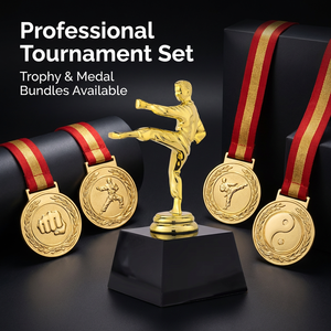 Trophée de Taekwondo en métal massif, coupe personnalisée dorée, statue de récompense pour arts martiaux, pour les <span class=keywords><strong>dojo</strong></span> et les tournois professionnels - Product Image 2