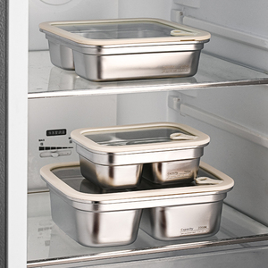 304 Stainless Steel Food Storage <b>Box</b> with Glass Lid, Microwave-Safe, Airtight <b>Compartment</b> <b>Lunch</b> <b>Box</b> - Product Image 5