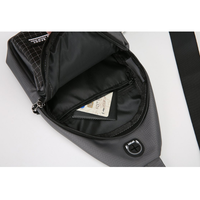 Sac bandoulière sport durable pour homme, sac de poitrine décontracté avec plusieurs poches zippées, sac hydrofuge, logo personnalisé