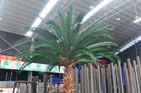 Grand palmier artificiel tropical sur mesure en FRP, résistant aux UV, pour hôtel, complexe hôtelier et parc d'attractions en extérieur