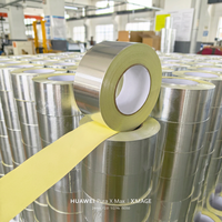 Ruban adhésif en aluminium réfléchissant la chaleur pour isolation de tuyaux d'eau chaude, 80 microns, auto-adhésif, pour enveloppement de tuyaux en cuivre et chaudières (usage industriel)