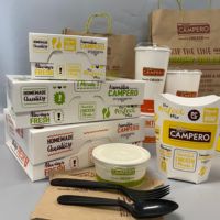 Caja de papel Envases compostables desechables biodegradables Envases de comida para llevar Envases reciclables de alimentos personalizados MOQ bajo